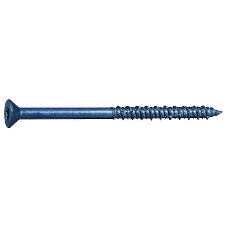 Torquemaster Masonry Screw, 1/4" Dia., Flat, 3 3/4 in L, Steel Blue Ruspert, 100 PK 54251